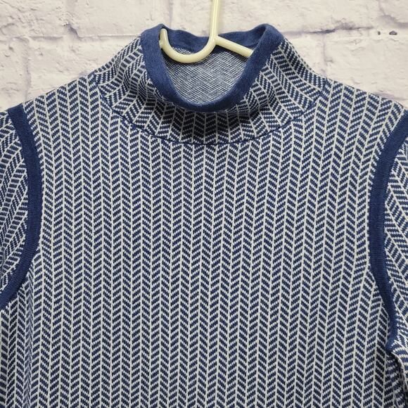 NWT Title Nine Barra Tunic Sweater Sz S Wool Blend Herringbone Preppy Academia - Picture 2 of 10